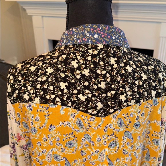 NATURAL LIFE - ESME Floral Patchwork Long Sleeve Shirt Dress - Size XL - NWOT - Picture 4 of 9